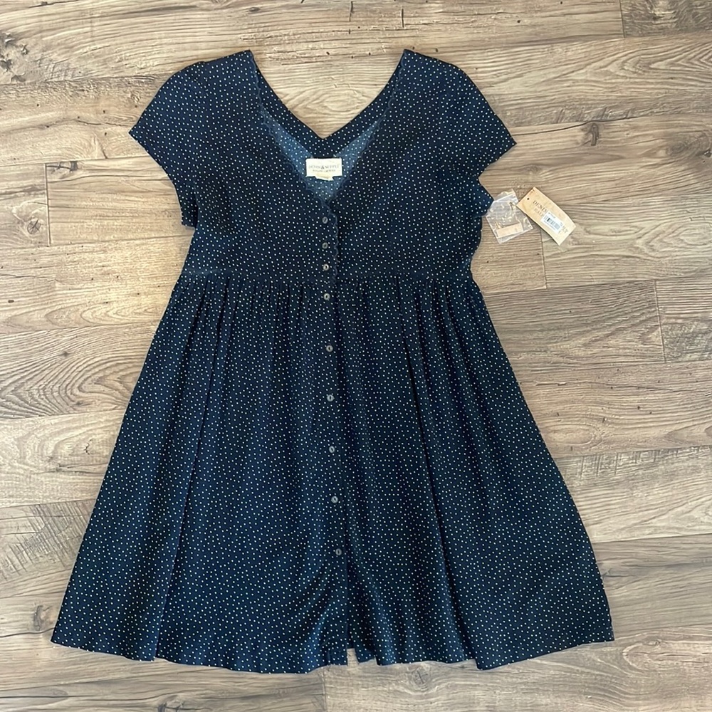 Denim & Supply Ralph Lauren polka dot dress navy